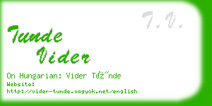 tunde vider business card